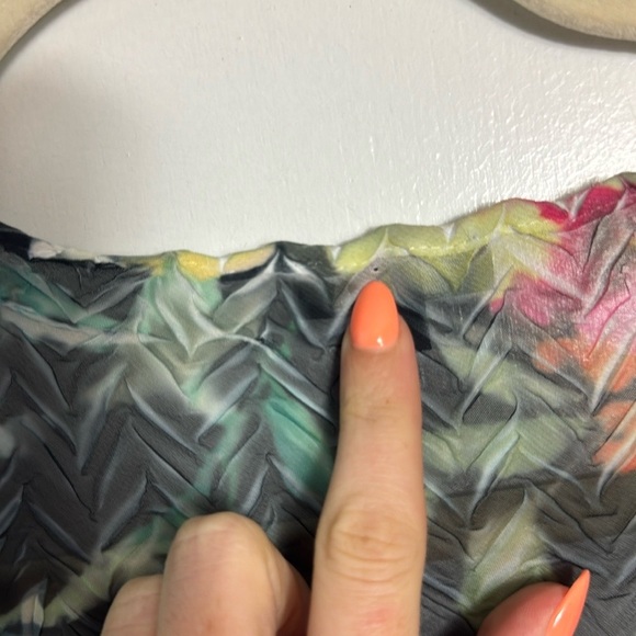 Komarov Black Floral Midi Asymmetrical Lagenlook 3/4 Sleeve Dress Medium - Picture 9 of 12